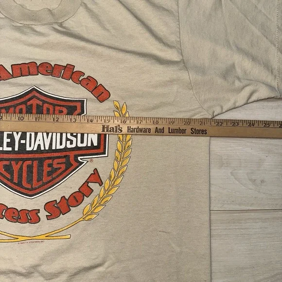 Vintage 80s Harley Davidson Shirt Size Large American Success Story Biker Eagle - Picture 5 of 8